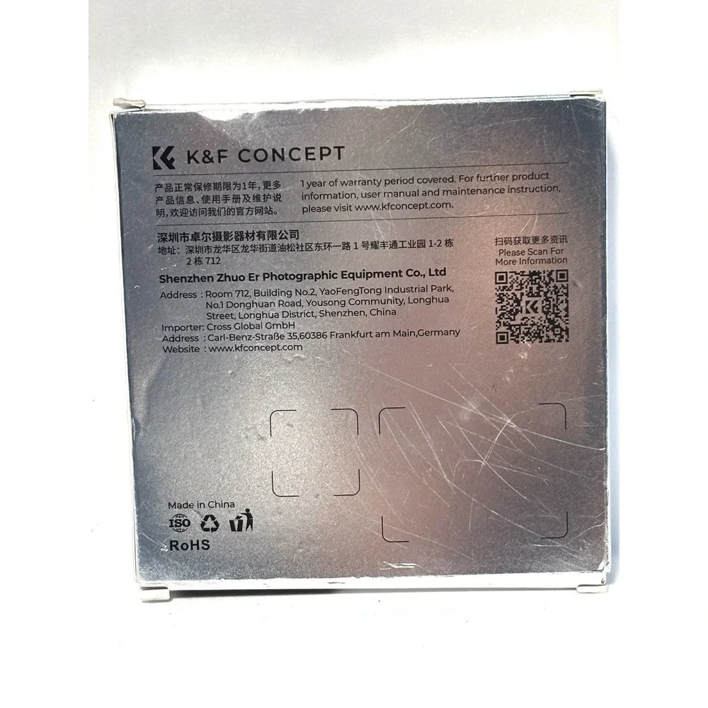 K&F Concept Nano-K Black Diffusion 1/8 HMC 40.5mm Lens Filter New In Box